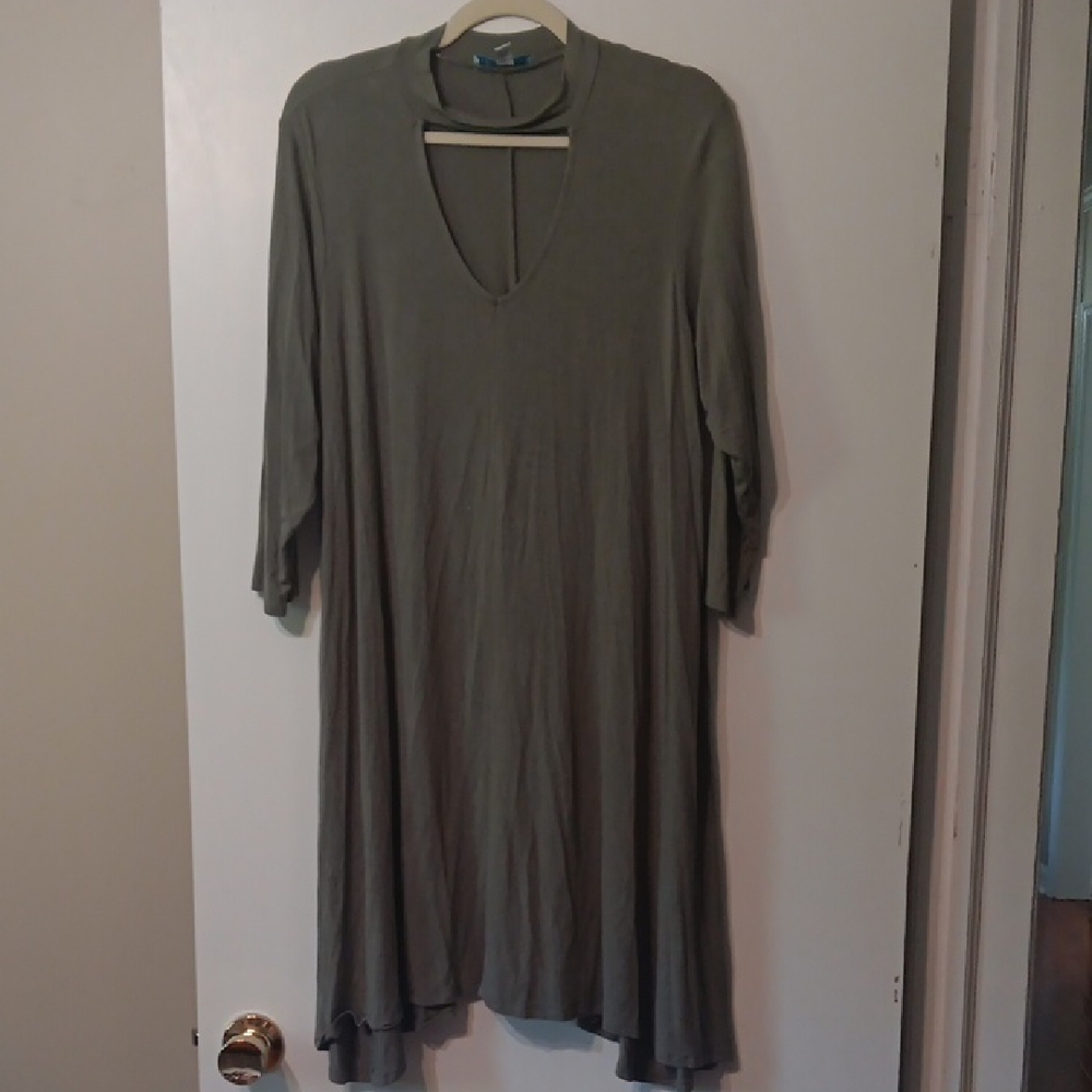 Olive Green Long Sleeve Dress